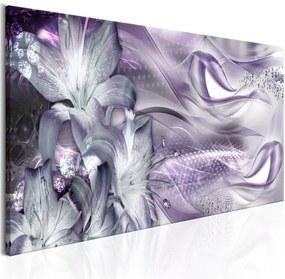 Quadro Lilies and Waves (1 Part) Narrow Pale Violet