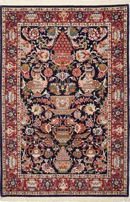 Isfahan Tappeto 160x110 Blu (Iran) Annodato A Mano