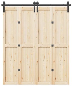 Kit Di Binari Per Porte Scorrevoli 183 Cm Acciaio Nero /