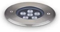 Lampada Da Incasso Moderna Floor Alluminio Cromo Led 6W 3000K Luce Calda