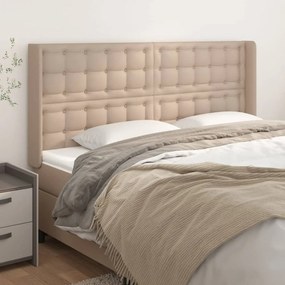 Testiera Ad Orecchio Cappuccino 183x16x118/128 Cm İn Similpelle /