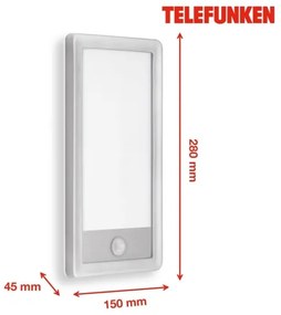 Telefunken 313904TF-LED Applique da esterno con sensore LED/16W/230V IP44
