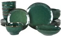 Set 24 pezzi tavola in ceramica verde