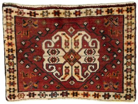 Shiraz Tappeto 40x60 Rosso (Iran) Annodato A Mano