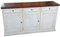 Madia credenza shabby chic bicolore in legno 3 porte l.156 p.42 h.85 - Mobili 2G