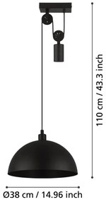 Eglo 43435 - Lampadario a sospensione con filo WINKWORTH 1 1xE27/40W/230V