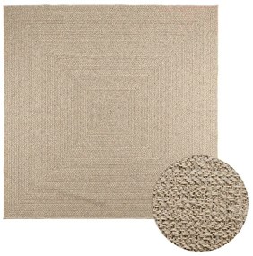 Tappeto Zızur Beige 240x240 Cm Aspetto Iuta Interni Ed Esterni /