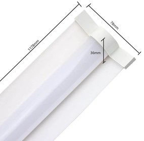 Tubo LED Integrato Stagno IP65 36W  - 120cm Colore Bianco Naturale 4.000-4.500K