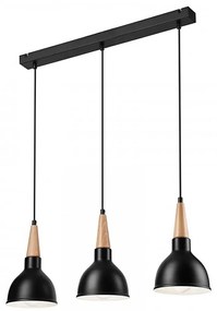 Lampadario a sospensione con filo FRANCESCA 3xE27/60W/230V nero