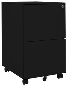 Schedario Mobile Nero 39x45x67 Cm İn Acciaio /