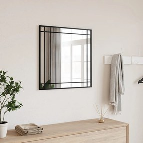 Specchio Da Parete Nero 50x50 Cm Quadrato İn Ferro /