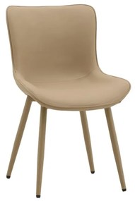 Set di sedie KUDI CHIN in similpelle beige e gambe in metallo beige