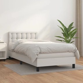 Giroletto A Molle Con Materasso Bianco 90x200 Cm İn Similpelle /