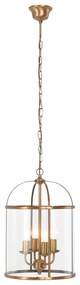 Lampada a sospensione vintage bronzo con vetro trasparente 4 luci - Pimpernel