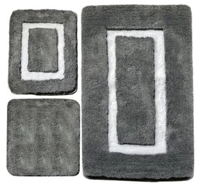 SET 3x Tappeto da bagno 60/60/100 cm antracite