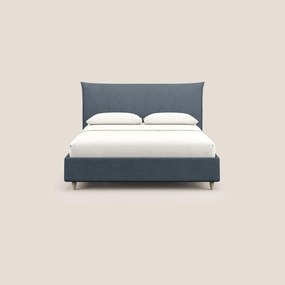 Audrey letto imbottito contenitore e sfoderabile in tessuto fiammato impermeabile T03 blu