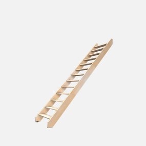 Scala dritta Nostra BURGER, struttura in legno faggio naturale, gradini in legno faggio naturale