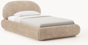 Letto singolo imbottito in teddy bouclé Alba