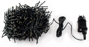 Catenaria Natalizia LED 9m 8 GIOCHI DI LUCE Cavo VERDE IP44 Colore Bianco Caldo 2200 - 2300 °K