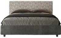 Letto imbottito Matrimoniale 160x210 cm tessuto Era Arla - Contenitore,Grigio/Grigio