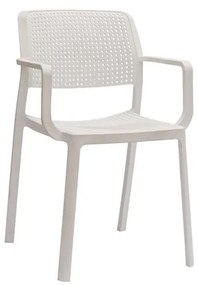 Set sedie SMICHOV in polipropilene bianco con braccioli