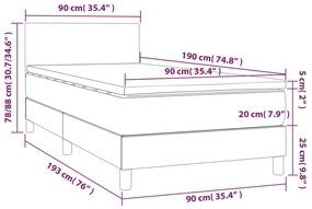 Giroletto a Molle con Materasso Tortora 90x190 cm in Tessuto