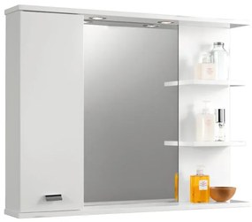 Specchio Contenitore Con Illuminazione Rimini bianco lucido L 95 x H 74 x P 16.4 cm
