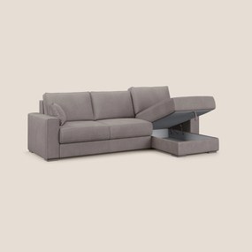 Dream Divano letto angolare in microfibra effetto pelle smacchiabile T15 tortora
