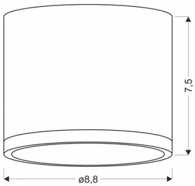 Faretto LED TUBA LED/9W/230V nero/oro