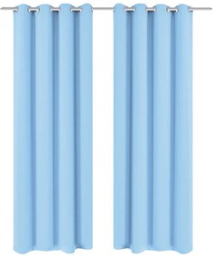 2 Pz Tende Oscuranti Occhielli İn Metallo 135x175 Cm Turchese /