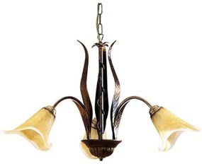 Lampadario Rustico Lampadario Rustico Alga 3x E14 marrone paralume marrone 3x E14