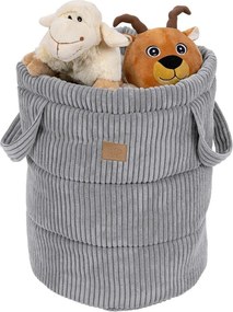 Cesta per giochi da bambino grigia in tessuto ø 39x50 cm – Meowbaby