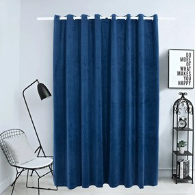 Tenda Oscurante Anelli İn Metallo Velluto Blu Scuro 290x245 Cm /