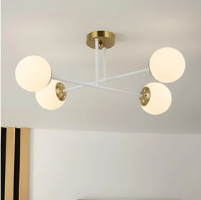 Brilagi - Plafoniera da soffitto MALIVA 4xE14/15W/230V oro/bianco