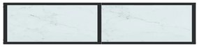Tavolo consolle bianco marmo 160x35x75,5 cm in vetro temperato