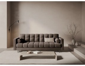 Divano marrone allungabile/con contenitore con rivestimento in velluto 222 cm Bali – Cosmopolitan Design