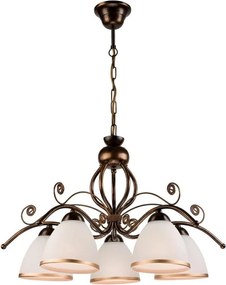 Lampadario a catena RETRO II 5xE27/60W/230V, nero patinato