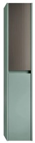 Colonna per mobile bagno Niwa 2 ante P 27 x L 30 x H 160 cm laccato opaco verde timo con vetro grigio carbone