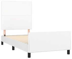 Giroletto con testiera bianco 80x200 cm in similpelle
