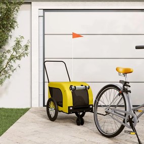 Rimorchio Da Bici Per Animali Giallo E Nero Oxford E Ferro /