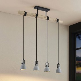 Lampada a sospensione Amilia Lindby, dimmerabile, Legno chiaro, Soggiorno / Sala da pranzo, Legno, Industriale, Lampada a sospensione