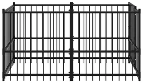 Gabbia per cani nera 193,5x97x100 cm in acciaio