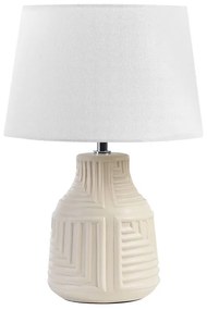Lampada da tavolo ceramica beige e bianco 42 cm OZAMA Beliani