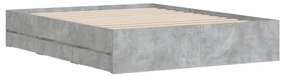 Giroletto cassetti grigio cemento 140x200 cm legno multistrato