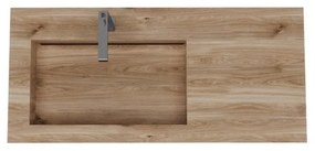 Lavabo rettangolare Ofset L 100 x H 12 cm in legno beige