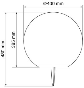 LED RGBW Lampada solare BALL LED/3,7V 1500 mAh diametro 40 cm IP65 + telecomando