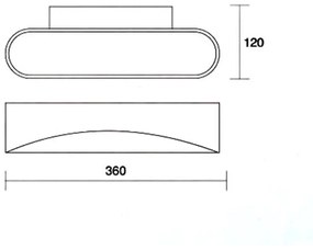 Applique isyluce drappo xl mm 360x80x120 led cob 36w 3000k - nero