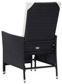 Set Divani da Giardino 2 pz con Cuscini in Polyrattan Nero