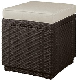 Sgabello da giardino marrone scuro Cube - Keter