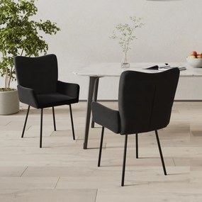 Sedie Da Pranzo 2 Pz Nere İn Velluto /